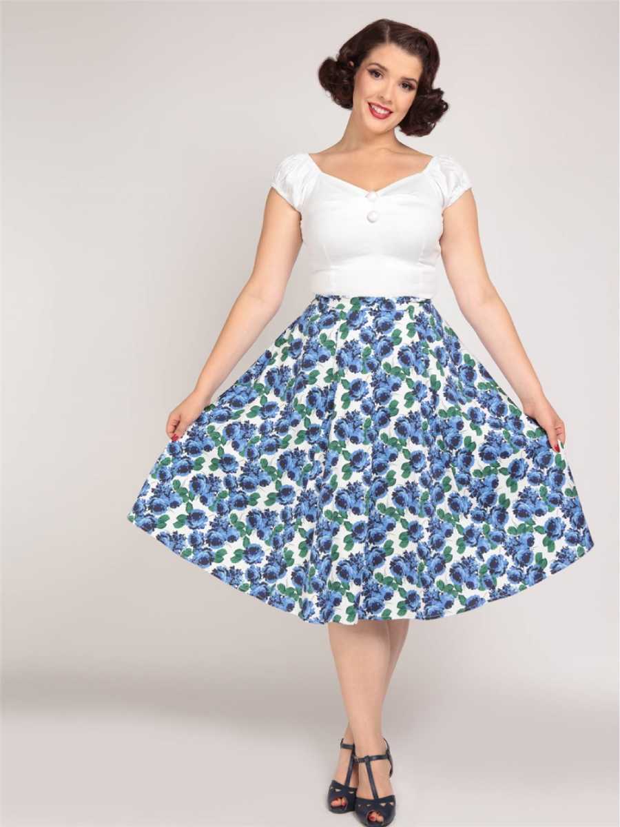 Collectif Matilde Pretty Roses Swing Skirt