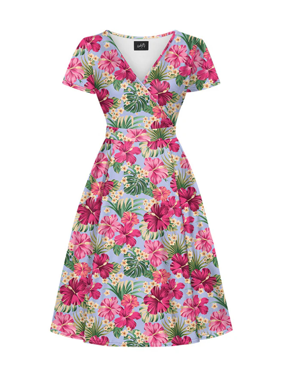 Lady V London Kleid Lyra Dress Havana Pink Floral